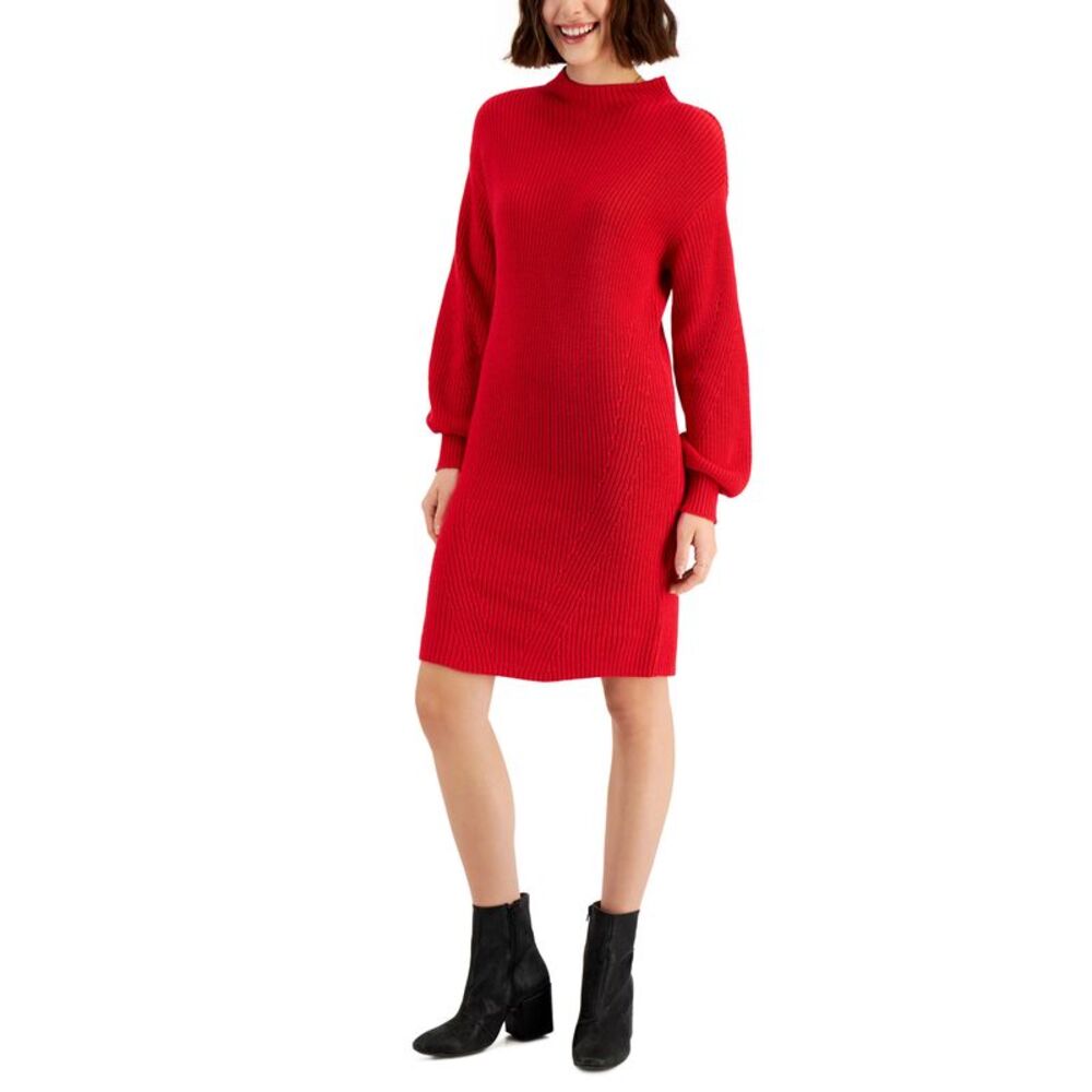 Style & Co Womens Mock Turtleneck Sweater Dress